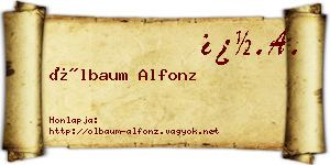 Ölbaum Alfonz névjegykártya
